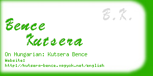 bence kutsera business card